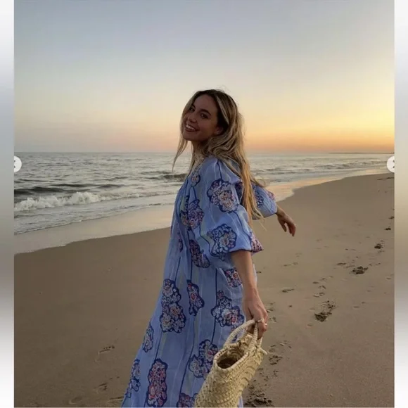 ZARA PRINTED 100% RAMIE TUNIC DRESS - Picture 13 of 16